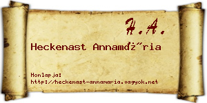 Heckenast Annamária névjegykártya